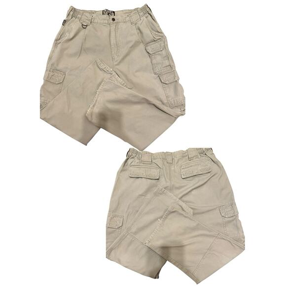 Tan Beige Gravel Gear Relaxed Fit Cargo Khaki Rugged Work Pants Size 36x30 - Picture 1 of 3